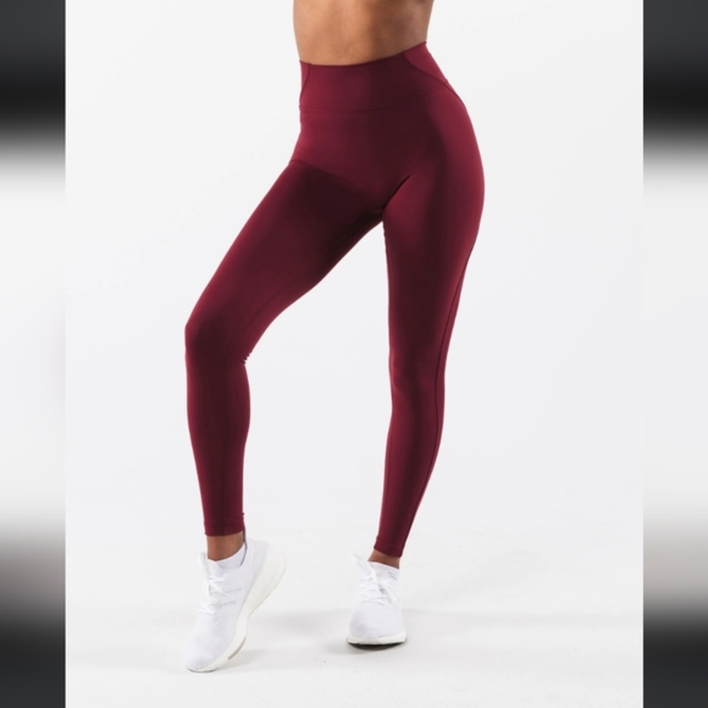 Alphalete V back leggings 30" with side pocket,cranberry,S